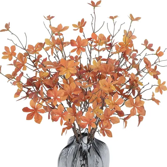 6PCS 28" Fall Floral Stems - Orange {1}