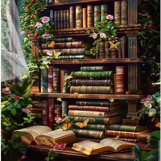 ,Bookshelf Paint by Numbers Kit on Canvas,(16x20inch) {1}