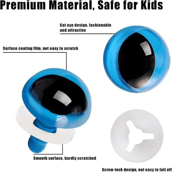 80pcs 12-18mm Plastic Safety Eyes for Amigurumi Cat Eyes {3}