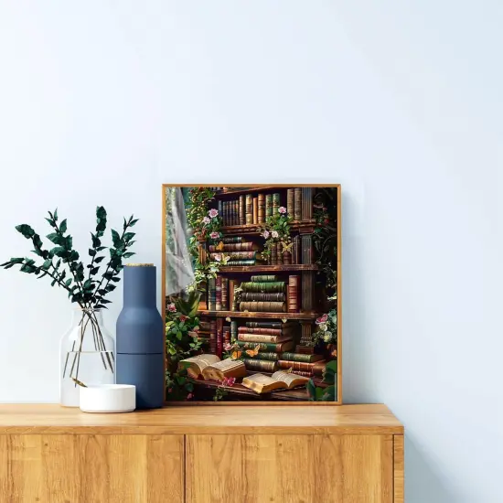 ,Bookshelf Paint by Numbers Kit on Canvas,(16x20inch) {4}