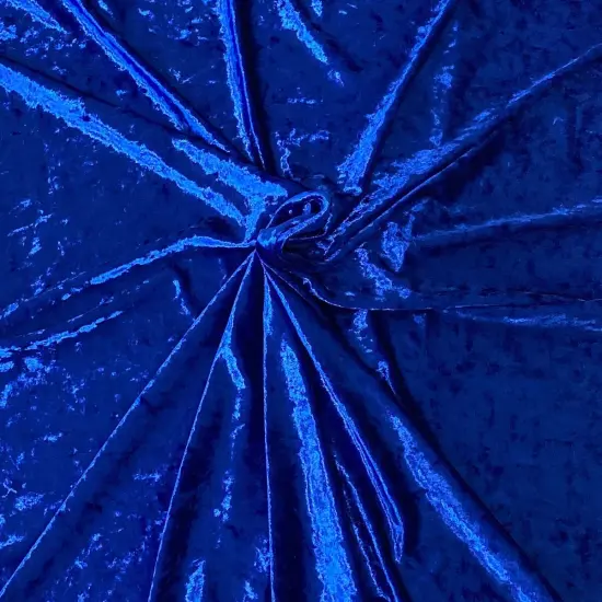 1 Yard Crushed Stretch Velvet Fabric for Apparel Costumes Leggings Tops 60" Width Royal Blue {1}