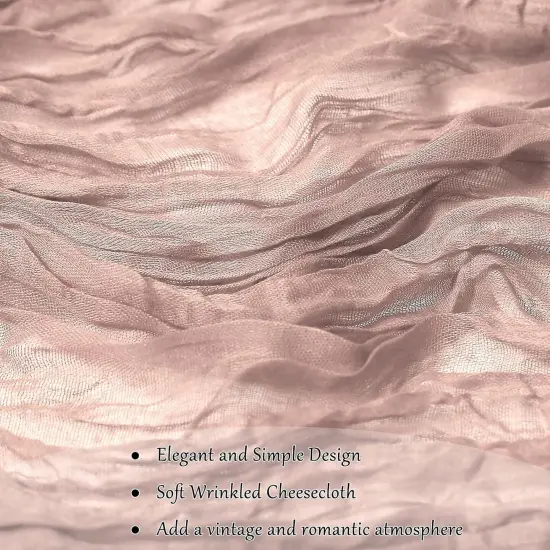 6-Pack Dusty Pink Cheesecloth Table Runners &ndash; 10FT (35x120 Inch) {5}