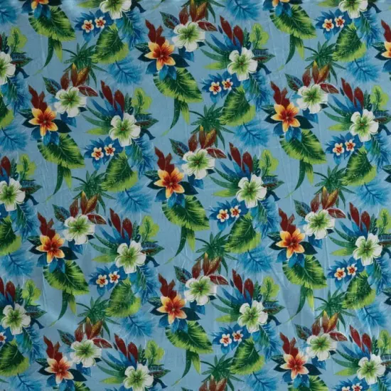 1 Yard Tropical Garden Peachskin Fabric 100% Cotton, 44/45 Inches Width {6}