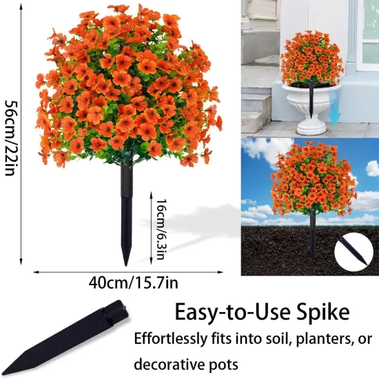 2-Pack 22 Inch Fall Outdoor Artificial Plants with Stake {3}