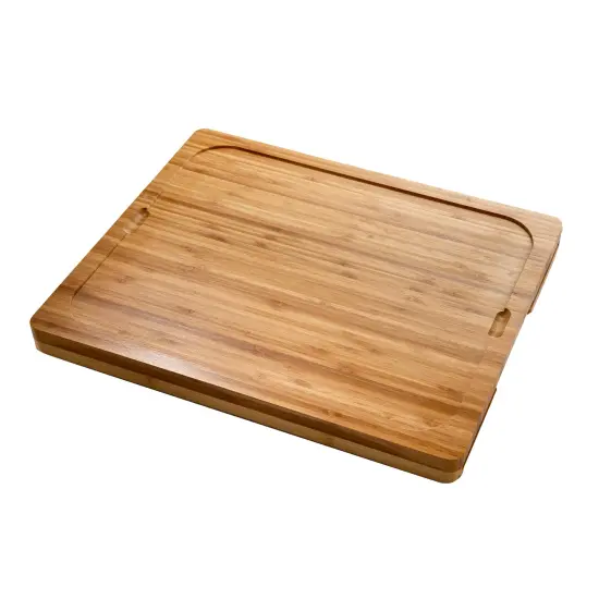 Seville Classics Bamboo Cutting Board w/ 7 Color-Coded Cutting Mats {4}