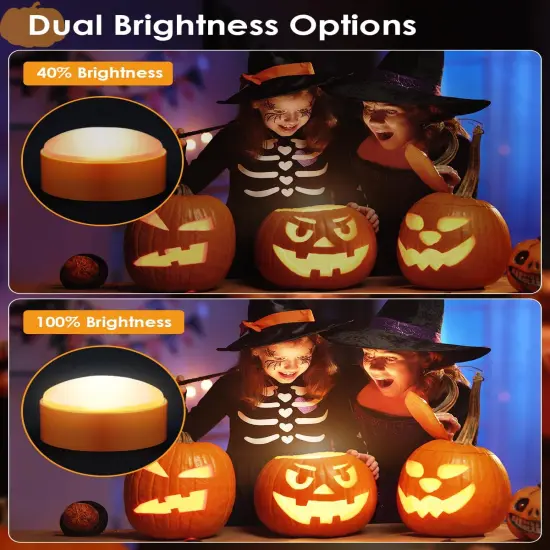 2-Pack Halloween LED Pumpkin Lights with Remote and Timer {5}