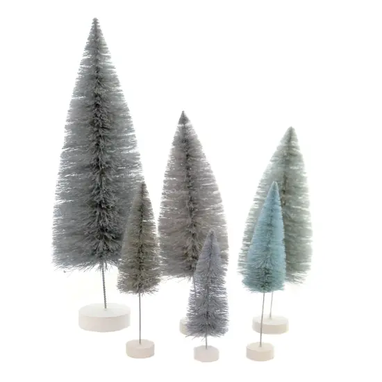 Cody Foster 15.5 Inch Spectrum Trees Winter Blue Christmas Decorative Tree Set , Christmas Decor Bottle Brush Village Decorate {3}