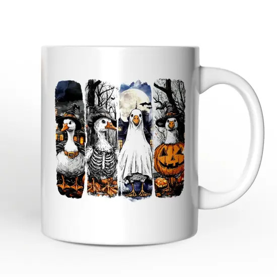Halloween Goose in Costume Mug, Spooky Fall Geese Gift {4}