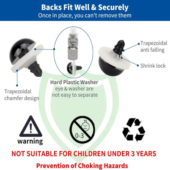 Large Safety Eyes for Amigurumi Crochet 18-30mm 4 Sizes {3}