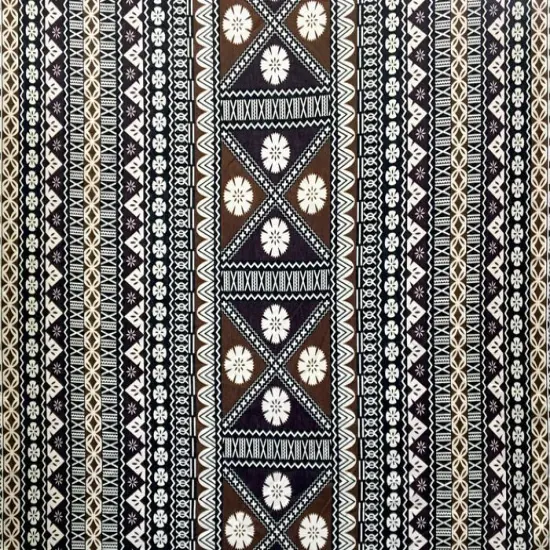 1 Yard Fijian Tapa Polyester Fabric, 36in L x 56in W Inspired Textile Maroon Oak {3}