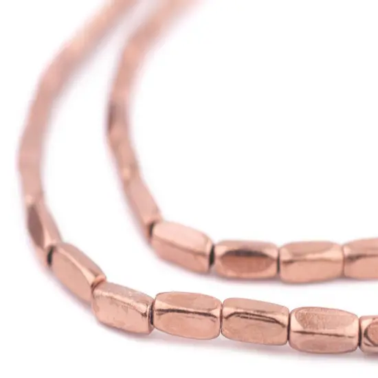 The Bead Chest Copper Faceted Rectangle Beads (8x3mm) {1}