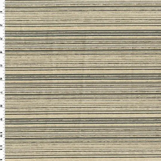 Gray/Black/Beige Multi Stripe Chenille Decorating Fabric By the Yard {1}