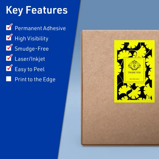 Avery Neon Yellow Paper Labels, 5.5" x 8.5" Rectangle {2}