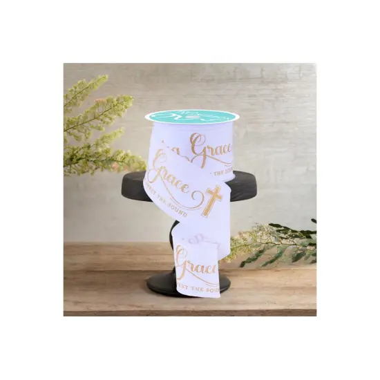 2.5" Amazing Grace Ribbon: White (10 Yards) {2}