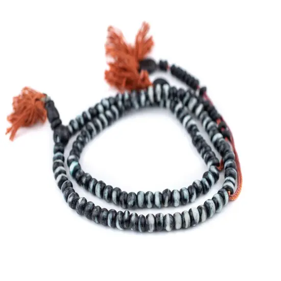 The Bead Chest Black Rustic Bone Mala Beads (6mm) {3}