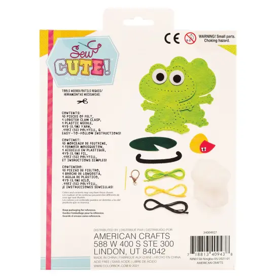Colorbok Sew Cute! Felt Keychain-Frog {5}