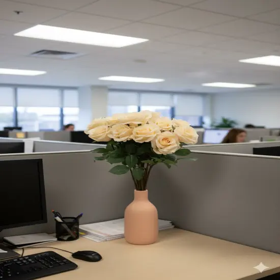 27&rdquo; Real Touch Peach Rose 4&rdquo; Bloom, Lifelike Faux Flower for Bouquets, Home & Wedding Decor {2}