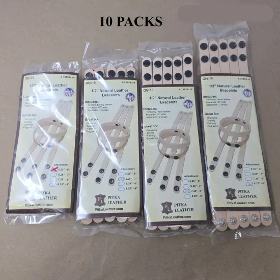 Vegetable-Tanned Leather Wristbands 1/2" &ndash; Craft, Tool, and Personalize Your Own Bracelets (10 pack) {5}