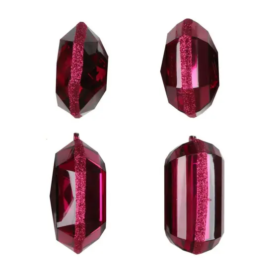 4-5" Acrylic Jewel Assortment Ornament: Burgundy (Set 4) {2}