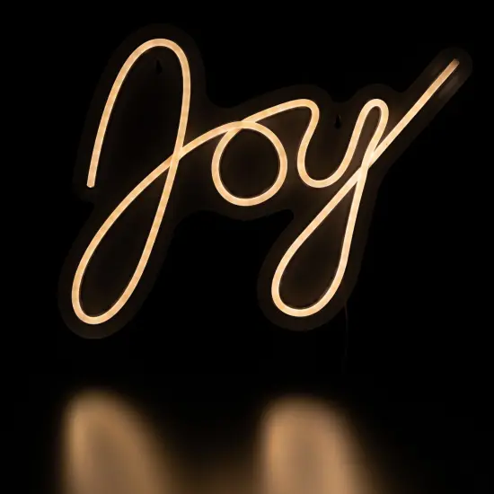 Northlight LED Joy Neon Lighted Christmas Wall or Window Decoration - 15" White {5}