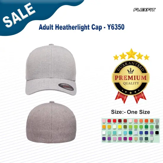 Flexfit&reg; Adult Heatherlight Cap MELANGE DARK GRY {2}