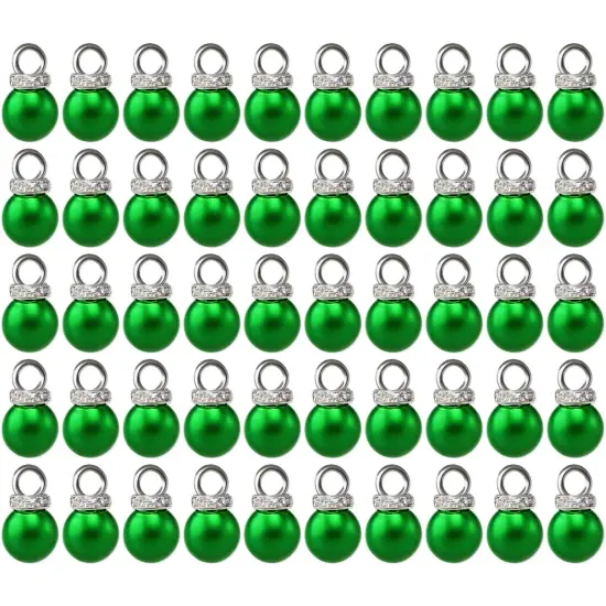 Wrapables Round 10mm Round No Holes Faux Pearls, Imitation Pearls for Jewelry Making (Set of 50), Green {1}