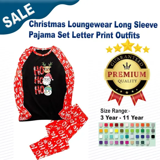 Christmas Loungewear Long Sleeve Pajama Set Letter Print Outfits Letter Print&nbsp; {2}