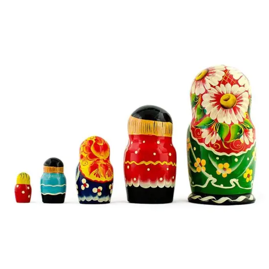 Set of 5 Farmers Family Nesting Dolls 7 Inches {3}