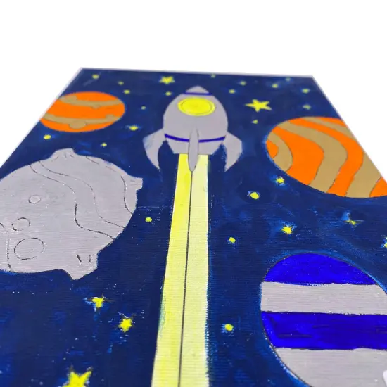 Angels Craft Paint by Number Canvas Set - Rocket Rascals | Includes: 1 Pre-printed Canvas, 6 Acrylic Paint pots, 1 Artist Brush {5}