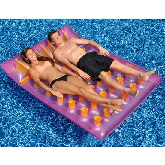 Swim Central Inflatable Purple Water Sports Double Swimming Pool Mat Float, 78-Inch {4}