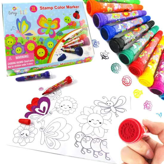 Spring Flowers Butterfly Stamper Marker Set of 10 {1}