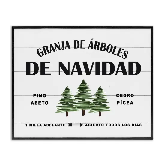 Stupell Industries Arboles De Navidad Framed Giclee Art Black Framed {1}