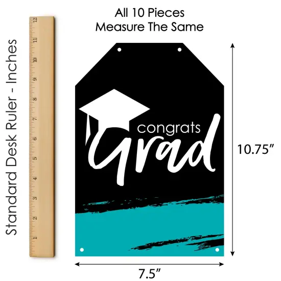 Big Dot of Happiness Teal Grad - Best is Yet to Come - Hanging Vertical Paper Door Banners - 2025 Turquoise Party Wall Decor Kit- Indoor Door Decor {7}