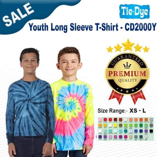 Tie-Dye&reg; Youth Long-Sleeve T-Shirt SPIDER SILVER {2}