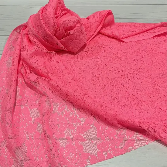 Stretch Lace - Coral Pink {1}