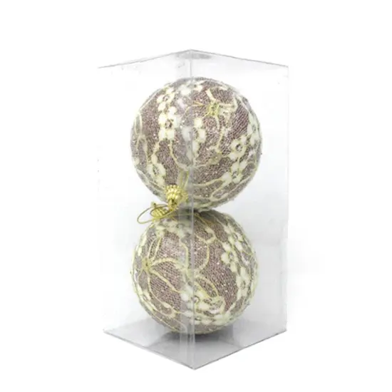 10cm Ball With Lace Flower Accents 2 Pcs {6}