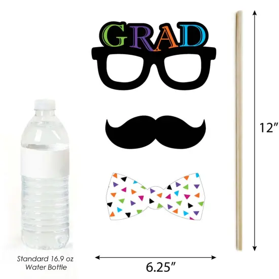 Big Dot of Happiness Hats Off Grad - 2025 Graduation Party Photo Booth Props Kit - 20 Count {6}