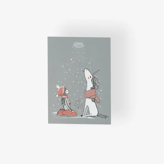 Magical Unicorn Christmas Greeting Cards Boxed Set of 24 Holiday Notecards Featuring Enchanting Unicorn and Child Design, Perfect for Kids, Girls, and Whimsical Festive Wishes {1}