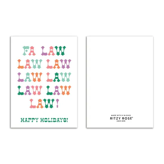 Lawyer Christmas Greeting Cards Boxed Set of 24 Holiday Notecards Featuring "Fa Law Law Law" Design, Perfect for Lawyers, Law Firms, and Legal Professionals {1}