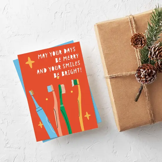 Dental-Themed Christmas Greeting Cards Boxed Set of 24 Holiday Notecards Featuring Funny Tooth and Smile Designs, Perfect for Dentists, Hygienists, and Dental Offices {2}