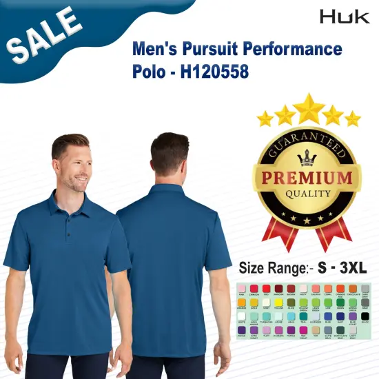 HUK&reg; Men's Pursuit Performance Polo Marolina blue {2}