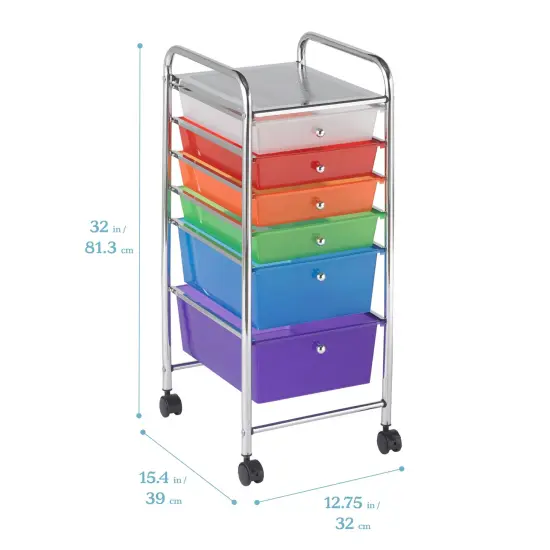 6-Drawer Mobile Organizer, Rolling Storage Cart Assorted {2}