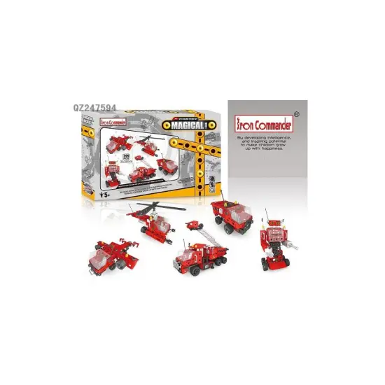 Fire truck, Helicopter, Robot & Plane Construction Model Kit (399 Pieces) {1}