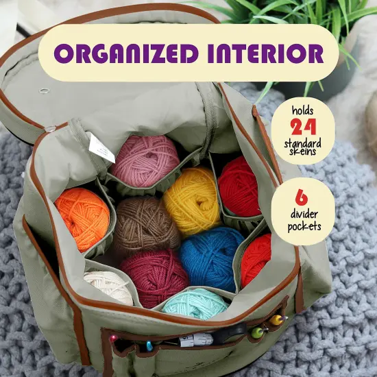 Hearth & Harbor Crochet Bag Organizer Sage Green {3}