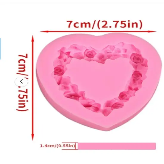 ROSE AND FLORAL HEART FRAME MOLD {4}