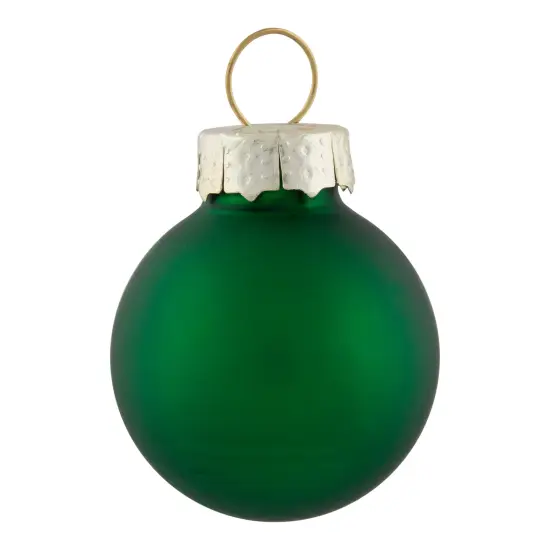 Northlight 2-Finish Mini Christmas Glass Ball Ornaments - 1" (25mm) - Green - 24ct {6}