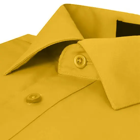 Yellow Slim Fit Long Sleeve Collared Shirt {3}