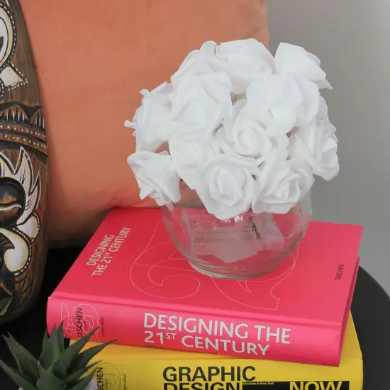 20 LED 5MM Lights with PE rose flowers Warm White {4}