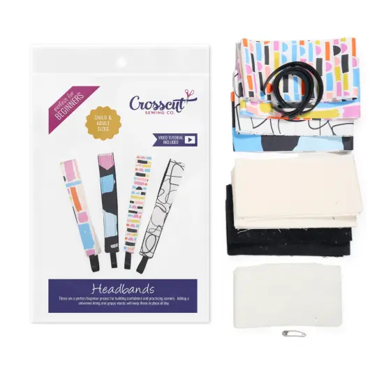 Crosscut Sewing Co.&reg; Headband Sewing Project Kit for Beginners Abstract black {1}