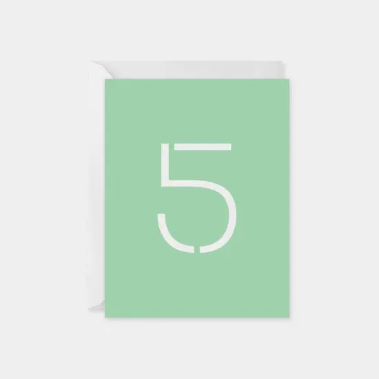 Age 5 Stencil Number Birthday Card {1}